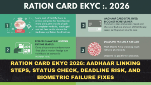 Ration Card eKYC 2026: Aadhaar Linking Steps, Status Check, Deadline Risk, and Biometric Failure Fixes