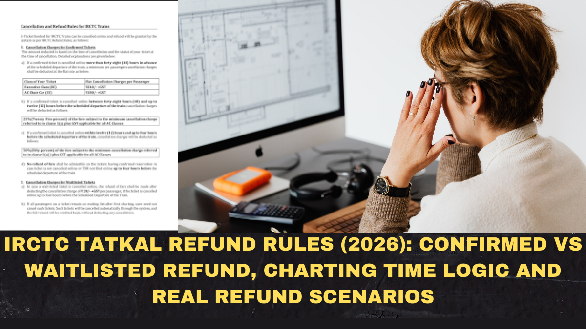 IRCTC Tatkal Refund Rules (2026): Confirmed vs Waitlisted Refund, Charting Time Logic and Real Refund Scenarios